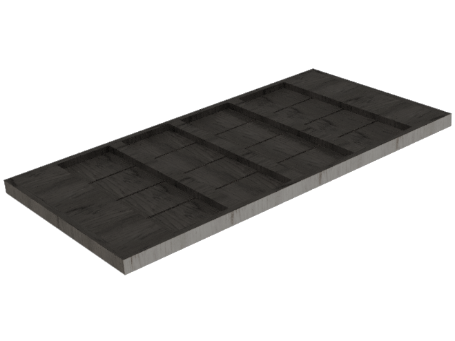 Steigerhout (ruw) antraciet tafelblad bouwpakket op maat met omranding - Breedte 64 cm